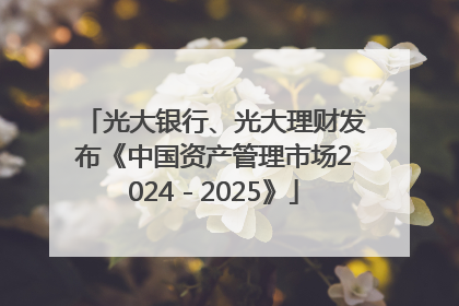 光大银行、光大理财发布《中国资产管理市场2024－2025》