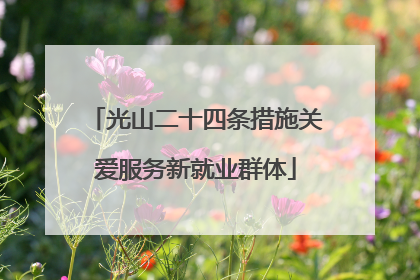 光山二十四条措施关爱服务新就业群体