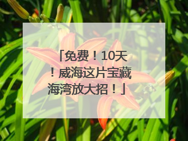 免费！10天！威海这片宝藏海湾放大招！