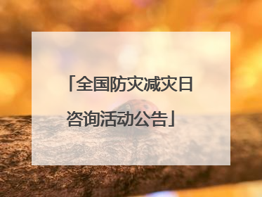 全国防灾减灾日咨询活动公告