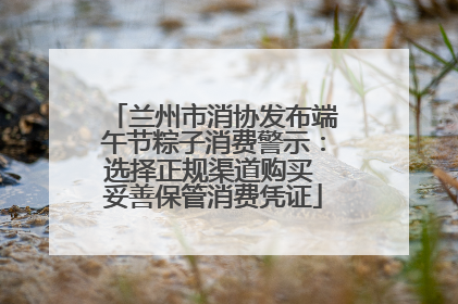 兰州市消协发布端午节粽子消费警示：选择正规渠道购买 妥善保管消费凭证
