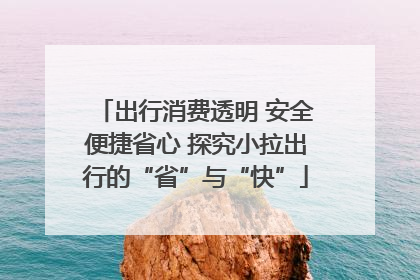 出行消费透明 安全便捷省心 探究小拉出行的“省”与“快”