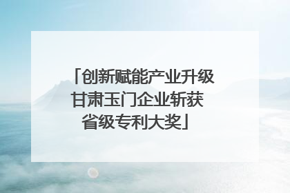 创新赋能产业升级 甘肃玉门企业斩获省级专利大奖