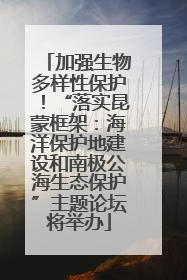 加强生物多样性保护！“落实昆蒙框架：海洋保护地建设和南极公海生态保护”主题论坛将举办