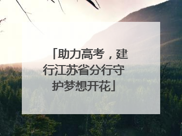 助力高考，建行江苏省分行守护梦想开花