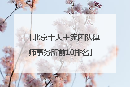 北京十大主流团队律师事务所前10排名