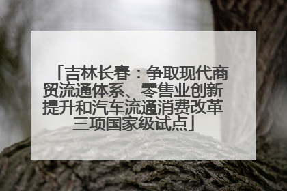 吉林长春：争取现代商贸流通体系、零售业创新提升和汽车流通消费改革三项国家级试点