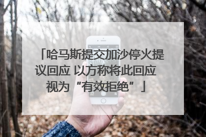 哈马斯提交加沙停火提议回应 以方称将此回应视为“有效拒绝”