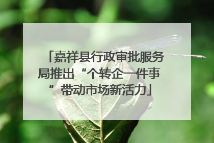嘉祥县行政审批服务局推出“个转企一件事”带动市场新活力