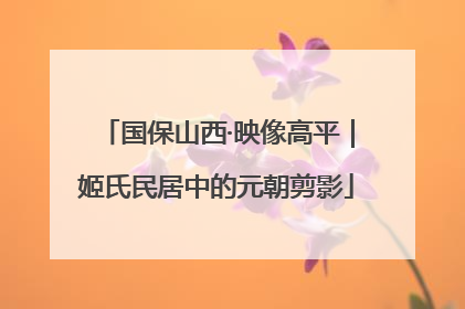 国保山西·映像高平｜姬氏民居中的元朝剪影