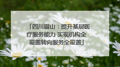 四川眉山：提升基层医疗服务能力 实现机构全覆盖转向服务全覆盖