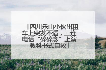 四川乐山小伙出租车上突发不适，三连电话“碎碎念”上演教科书式自救