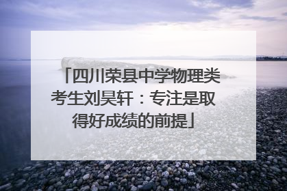 四川荣县中学物理类考生刘昊轩：专注是取得好成绩的前提
