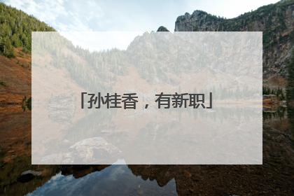 孙桂香，有新职