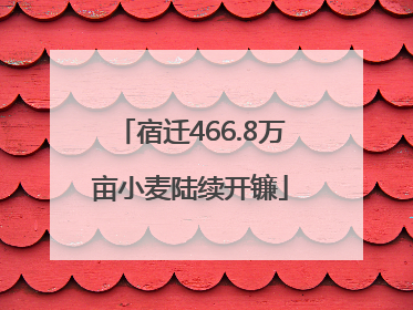 宿迁466.8万亩小麦陆续开镰