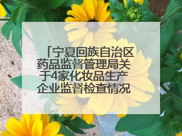 宁夏回族自治区药品监督管理局关于4家化妆品生产企业监督检查情况的通告