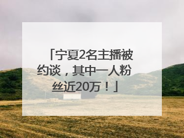 宁夏2名主播被约谈，其中一人粉丝近20万！