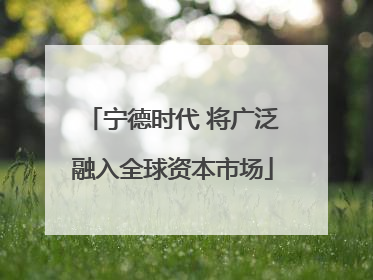宁德时代 将广泛融入全球资本市场