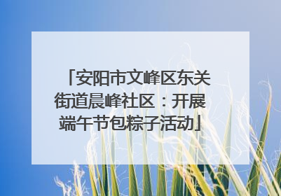 安阳市文峰区东关街道晨峰社区：开展端午节包粽子活动