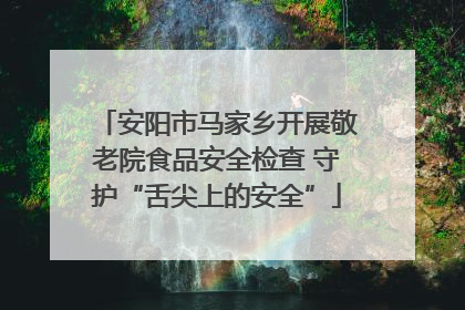 安阳市马家乡开展敬老院食品安全检查 守护“舌尖上的安全”