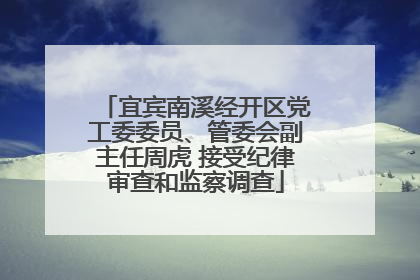 宜宾南溪经开区党工委委员、管委会副主任周虎 接受纪律审查和监察调查
