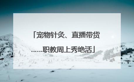 宠物针灸、直播带货……职教周上秀绝活