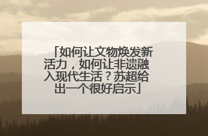 如何让文物焕发新活力，如何让非遗融入现代生活？苏超给出一个很好启示