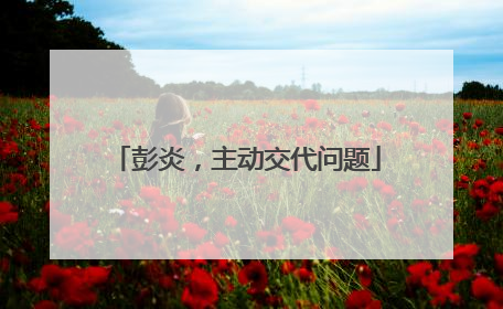 彭炎，主动交代问题