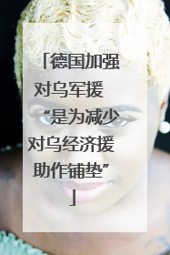 德国加强对乌军援 “是为减少对乌经济援助作铺垫”