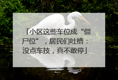 小区这些车位成“僵尸位”，居民们吐槽：没点车技，真不敢停