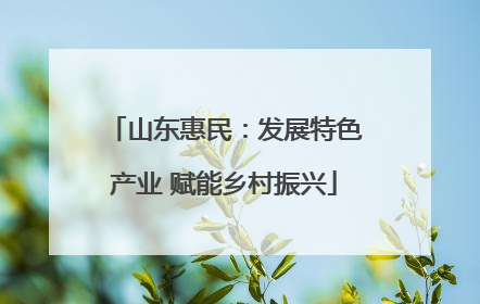 山东惠民：发展特色产业 赋能乡村振兴