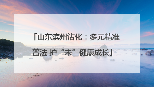 山东滨州沾化：多元精准普法 护“未”健康成长