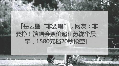 岳云鹏“非要唱”，网友：非要挣！演唱会票价超汪苏泷华晨宇，1580元档20秒抢空