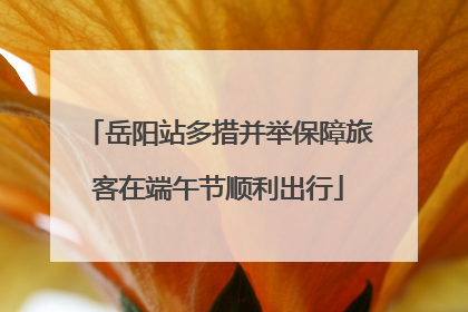 岳阳站多措并举保障旅客在端午节顺利出行