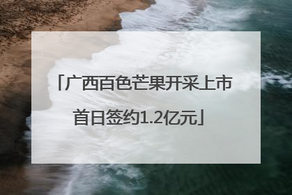 广西百色芒果开采上市 首日签约1.2亿元