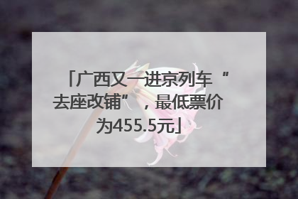 广西又一进京列车“去座改铺”，最低票价为455.5元