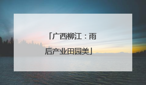 广西柳江：雨后产业田园美