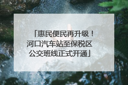 惠民便民再升级！河口汽车站至保税区公交班线正式开通