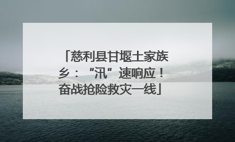 慈利县甘堰土家族乡：“汛”速响应！奋战抢险救灾一线
