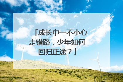 成长中一不小心走错路，少年如何回归正途？