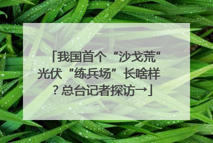 我国首个“沙戈荒”光伏“练兵场”长啥样？总台记者探访→