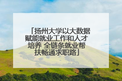 扬州大学以大数据赋能就业工作和人才培养 全链条就业帮扶畅通求职路