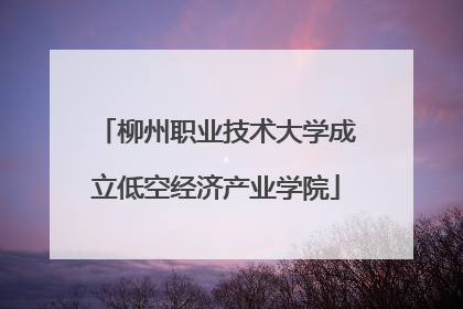 柳州职业技术大学成立低空经济产业学院