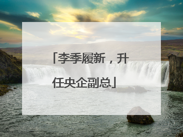 李季履新，升任央企副总