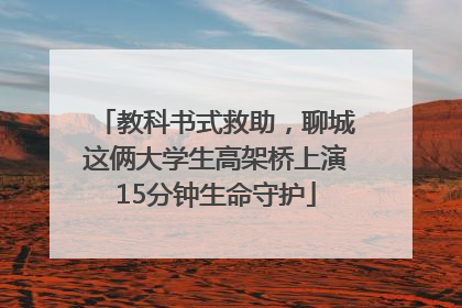 教科书式救助，聊城这俩大学生高架桥上演15分钟生命守护