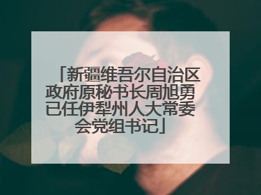 新疆维吾尔自治区政府原秘书长周旭勇已任伊犁州人大常委会党组书记