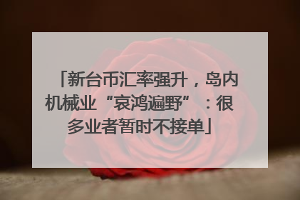 新台币汇率强升，岛内机械业“哀鸿遍野”：很多业者暂时不接单