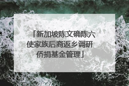 新加坡陈文确陈六使家族后裔返乡调研侨捐基金管理