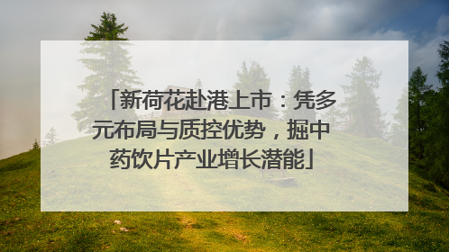 新荷花赴港上市：凭多元布局与质控优势，掘中药饮片产业增长潜能