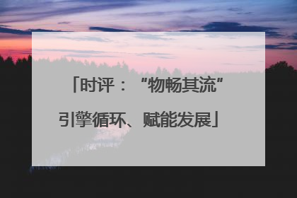 时评：“物畅其流”引擎循环、赋能发展
